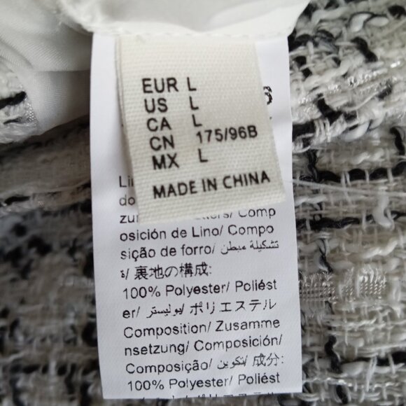 Black and white Tweed Mini skirt sz L NWOT /B17 - Picture 6 of 6